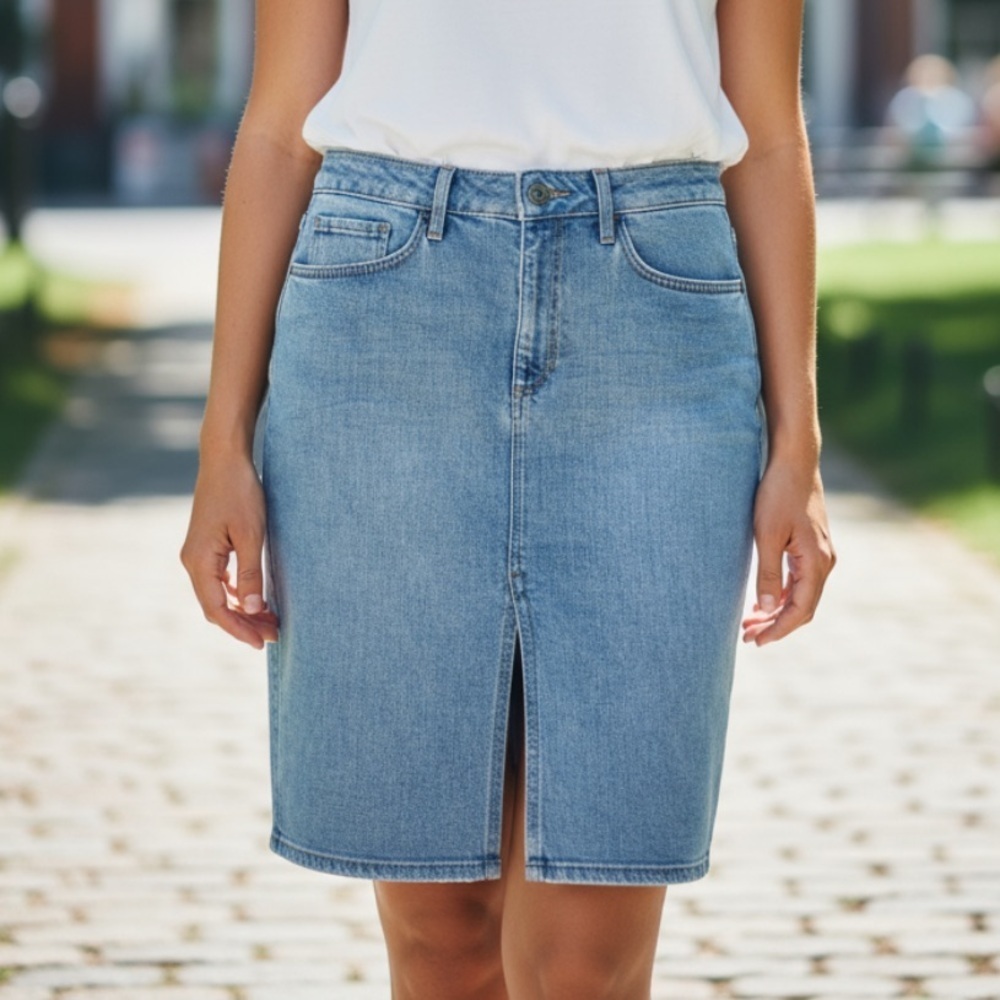 Forever 21 Knee Length Denim Skirt 28